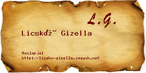 Licskó Gizella névjegykártya